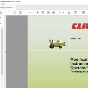 CLAAS AVERO 240 T hreshing drum chain drive Modification Instructions and Operator's Manual - PDF DOWNLOAD