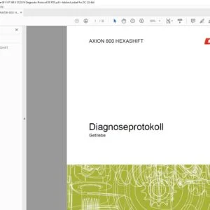 CLAAS AXION 800 HEXASHIFT Getriebe Diagnoseprotokoll - PDF DOWNLOAD (German)