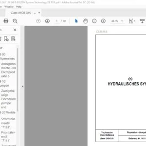 CLAAS Axos 340-310 09 HYDRAULISCHES SYSTEM Systemtechnik - PDF DOWNLOAD (GERMAN)