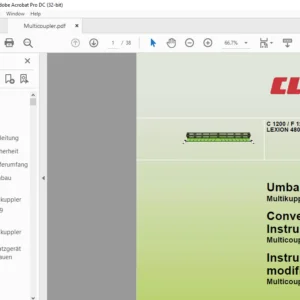 CLAAS C 1200  F 1200 LEXION 480 - 410 Multicoupler Conversion Instructions Manual_DE_EN_FR - PDF DOWNLOAD