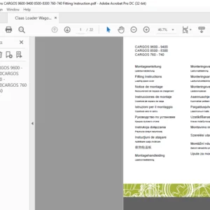 CLAAS CARGOS 9600 - 9400 CARGOS 8500 - 8300 CARGOS 760 - 740 Fitting Instructions Manual - PDF DOWNLOAD