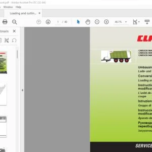 CLAAS CARGOS 9600 CARGOS 9500 CARGOS 9400 Loading and cutting unit Conversion instructions Manual _DE_EN_FR_IT_RU