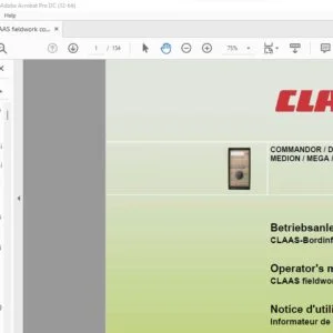 CLAAS COMMANDOR / DOMINATOR /MEDION / MEGA /JAGUAR CLAAS fieldwork computer Operator's Manual - PDF DOWNLOAD