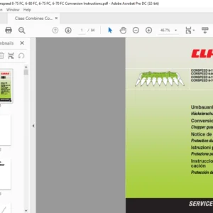 CLAAS CONSPEED 8-75 FC CONSPEED 6-80 FC CONSPEED 6-75 FC CONSPEED 6-70 FC Chopper guard Conversion instructions Manual_DE_EN_FR_IT_ES