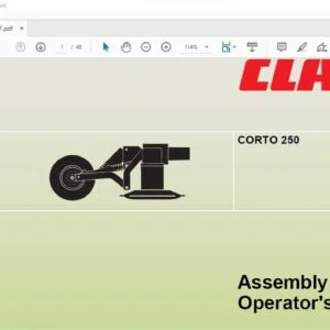 CLAAS CORTO 250 Assembly and Operator's Manual - PDF DOWNLOAD
