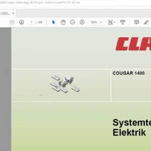 CLAAS COUGAR 1400 Elektrik Systemtechnik - PDF DOWNLOAD(GERMAN)