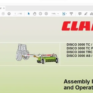 CLAAS DISCO 3000 TC  3000 TC PLUS DISCO 3000 TC FG  3000 TC FG PLUS DISCO 3000 TRC  3000 TRC PLUS DISCO 3000 AS  3000 AS PLUS Assembly Instructions and Operator´s Manual