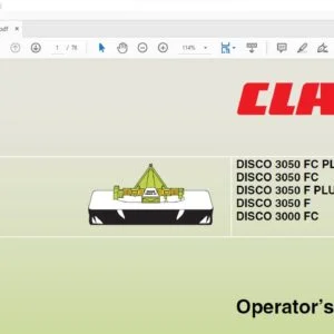 CLAAS DISCO 3050 FC PLUS DISCO 3050 FC DISCO 3050 F PLUS DISCO 3050 F DISCO 3000 FC  Operator’s manual - PDF DOWNLOAD