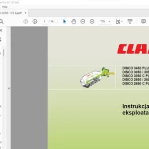 CLAAS DISCO 3450 PLUS DISCO 3050  3050 PLUS DISCO 3050 C PLUS DISCO 2650  2650 PLUS DISCO 2650 C PLUS  Instrukcja eksploatacji Manual - PDF DOWNLAD(Polish)