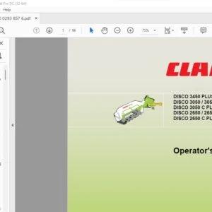 CLAAS DISCO 3450 PLUS DISCO 3050  3050 PLUS DISCO 3050 C PLUS DISCO 2650  2650 PLUS DISCO 2650 C PLUS Operator's Manual - PDF DOWNLOAD