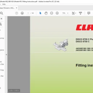 CLAAS DISCO 8700 C Plus DISCO 8700 JAGUAR 900 / 890 / 870 / 850 / 830 (Model 492) JAGUAR 880 / 860 / 840 / 820 (Model 491) C Fitting Instructions Manual - PDF DOWNLOAD