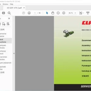 CLAAS DISCO 9100 C AUTOSWATHER Assembly instructions Manual_DE_FR_EN_IT_ES - PDF DOWNLOAD