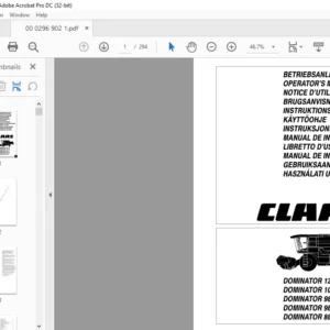 CLAAS DOMINATOR 128 VX DOMINATOR 108 VX DOMINATOR 98 VX DOMINATOR 98 cVX DOMINATOR 88 VX Operator's Manual - PDF DOWNLOAD
