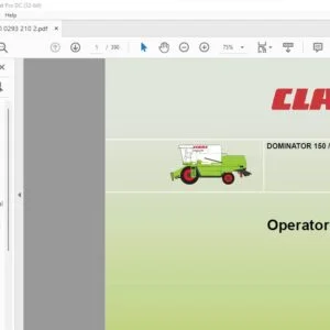 CLAAS DOMINATOR 150 /140 / 130 Operator’s Manual - PDF DOWNLOAD