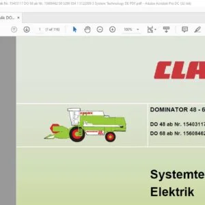 CLAAS DOMINATOR 48 - 68 Elektrik Systemtechnik - PDF DOWNLOAD (German)