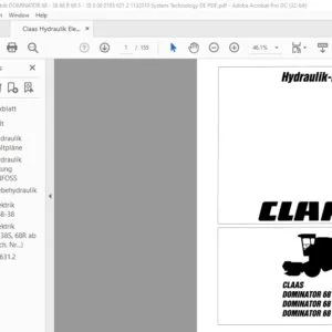 CLAAS DOMINATOR 68 - 38 DOMINATOR 68 -RDOMINATOR 68 S - 38 S HYDRAULIK/ELEKTRIK MANUAL_ PDF DOWNLOAD(GERMAN)