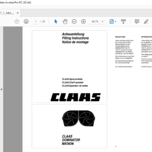 CLAAS DOMINATOR MEDION FITTING INSTRUCTIONS MANUAL_DE_EN_FR - PDF DOWNLOAD