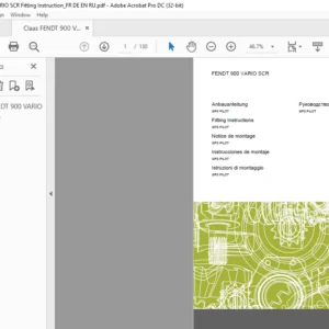 CLAAS FENDT 900 VARIO SCR Fitting Instructions Manual  - PDF DOWNLOAD