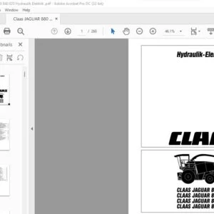 CLAAS JAGUAR 880 JAGUAR 860 JAGUAR 840 JAGUAR 820 Hydraulik-Elektrik Manual - PDF DOWNLOAD(Polish)