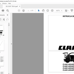 CLAAS JAGUAR 880 JAGUAR 860 JAGUAR 840 JAGUAR 820 INSTRUKCJA OBSLUGI - PDF DOWNLOAD (Polish)