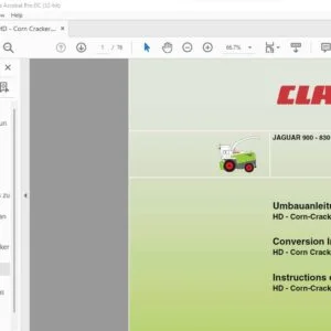 CLAAS JAGUAR 900 - 830 HD - Corn Cracker Conversion instructions Manual_DE_EN_FR_ - PDF DOWNLOAD