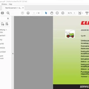 CLAAS JAGUAR 900 - 830 Typ 493 Reinforcement + damper Conversion instructions Manual_DE_EN_FR_IT - PDF DOWNLOAD