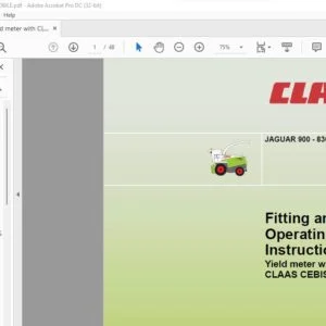 CLAAS JAGUAR 900 - 830 Yield meter with CLAAS CEBIS MOBILE Fitting and Operating Instructions Manual- PDF DOWNLOAD