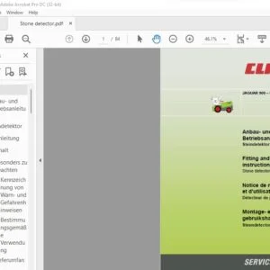 CLAAS JAGUAR 900 – 830 Stone detector Fitting and operating instructions Manual_DE_EN_FR - PDF DOWNLOAD