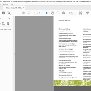 CLAAS JAGUAR 990-830 Compressed air horn as additional signal for fieldwork Assembly instructions Manual_DE_EN_FR_ES_IT_RU_PL_RO - PDF DOWNLOAD