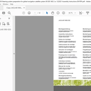 CLAAS JAGUAR 990-830 Steering system preparation for global navigation satellite system  Assembly instructions Manual_DE_EN_FR_IT_RU_ES_PL_RO_