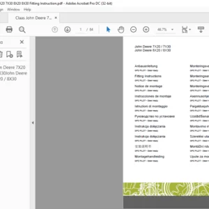 CLAAS John Deere 7X20  7X30 John Deere 8X20  8X30  Fitting Instructions Manual - PDF DOWNLOAD