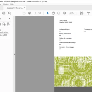 CLAAS John Deere Starfire 3000 / 6000 Fitting Instructions Manual - PDF DOWNLOAD