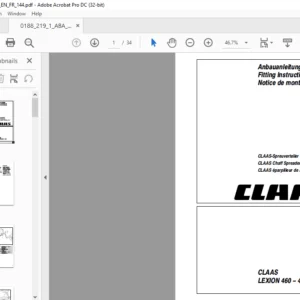 CLAAS LEXION 460 - 405 CLAAS Chaff Spreader Fitting Instructions Manual_DE_EN_FR