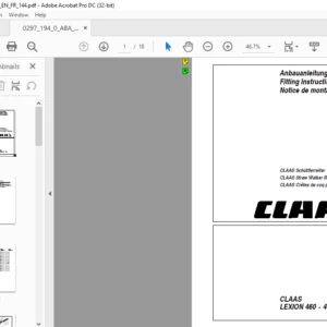 CLAAS LEXION 460 - 405  CLAAS Straw Walker Risers Fitting Instructions Manual_DE_EN_FR  - PDF DOWNLOAD