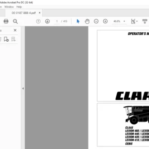 CLAAS LEXION 460/ LEXION 450 LEXION 440 / LEXION 430 LEXION 420/ LEXION 415 LEXION 410 / LEXION 405 CEBIS Operator's Manual - PDF DOWNLOAD