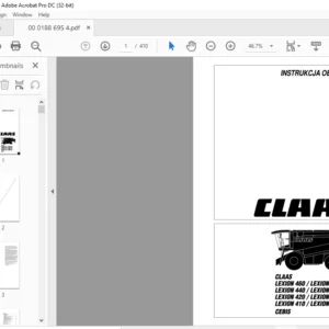 CLAAS LEXION 460 /LEXION 450 LEXION 440 / LEXION 430 LEXION 420 /LEXION 415 LEXION 410 / LEXION 405 CEBIS Instrukcja obsługi Manual - PDF DOWNLOAD(Polish)