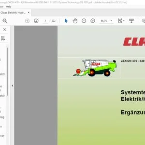 CLAAS LEXION 470 - 420 Montana Ergänzung Elektrik/Hydraulik Systemtechnik - PDF DOWNLOAD (German)