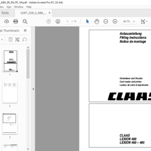 CLAAS LEXION 480 LEXION 460-405 Card reader and printer Fitting Instructions Manual_DE_EN_FR - PDF DOWNLOAD