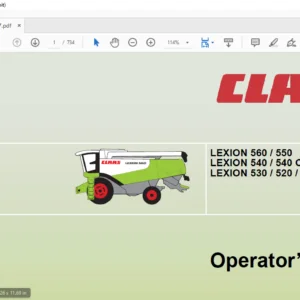 CLAAS LEXION 560 / 550 LEXION 540 / 540 C LEXION 530 / 520 / 510 Operator’s Manual  - PDF DOWNLOAD