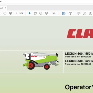 CLAAS LEXION 560 / 550 Montana LEXION 530 / 520 Montana Operator’s Manual - PDF DOWNLOAD