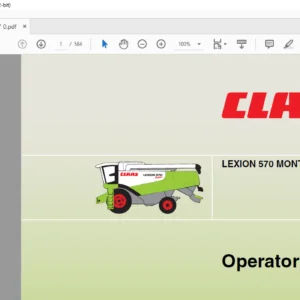 CLAAS LEXION 570 Montana Operator’s Manual - PDF DOWNLOAD