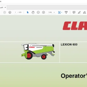 CLAAS LEXION 600 Operator’s Manual - PDF DOWNLOAD