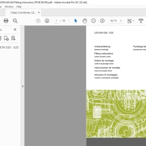 CLAAS LEXION 630 - 620 Fitting Instruction Manual - PDF DOWNLOAD