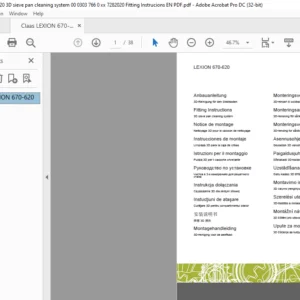 CLAAS LEXION 670-620 3D sieve pan cleaning system Fitting instructions Manual_DE_EN_FR_ES_IT_RU_PL_RO_ZH_NL - PDF DOWNLOAD
