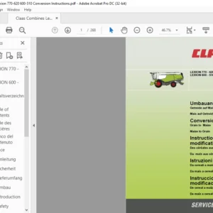 CLAAS LEXION 770 - 620 LEXION 600 - 510 Grain to Maize Maize to Grain Conversion Instruction Manual_DE_EN_FR - PDF DOWNLOAD