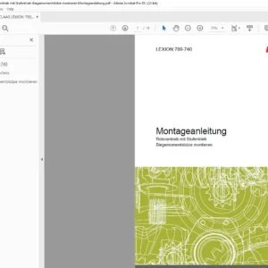 CLAAS LEXION 780-740 Rotorantrieb mit Stufentrieb Biegemomentstütze montieren Montageanleitung - PDF DOWNLOAD (GERMAN)
