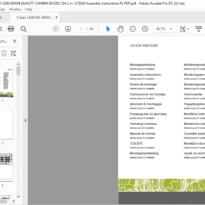 CLAAS LEXION 8900-5300 GRAIN QUALITY CAMERA Assembly instructions Manual_DE_EN_FR_ES_IT_RU_PL_RO_ZH_NL - PDF DOWNLOAD