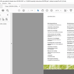 CLAAS LEXION (C8X) HD wear plate for feeder drum Assembly instructions Manual_DE_EN_FR_ES_IT_RU_PL_RO - PDF DOWNLOAD