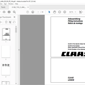 CLAAS LEXION CLAAS 4 Trac System (Sauer Hydrostatic Ground Drive) Fitting Instructions Manual_DE_EN_FR - PDF DOWNLOAD