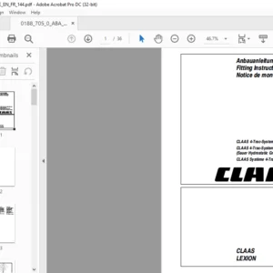 CLAAS LEXION CLAAS 4-Trac-System (Sauer Hydrostatic Ground Drive) Fitting Instructions Manual_DE_EN_FR - PDF DOWNLOAD